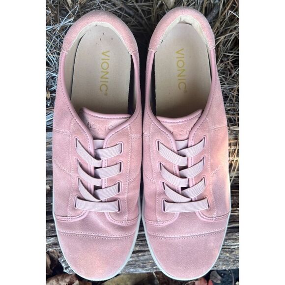 Vionic WOMEN’s Jean suede pink slip on sneakers Size 9.5 - Picture 2 of 11